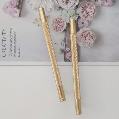 Pexintek 10 Pack Gold Modern Cabinet Handles 160mm Hole Centers Kitchen Bathroom Bedrooms Study Furniture Door Vintage Pulls with Screws for Cupboards Drawer Wardrobe Dresser (Gold) - Image 3