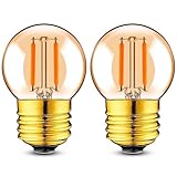 1W LED 電球 E26 G40 ミニボール形 飾り電球 フィラメント 暖かい色 全光束75lm 10W形相当 2200K 電球色 調光非対応 広配光 発光角360° レトロ エジソン電球 北欧雰囲気 2個入り