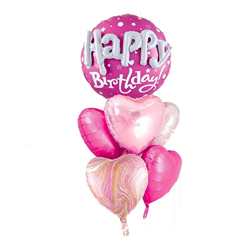 Image of 36inch Hot Pink Happy Birthday Foil Balloons Decorations for Birthday Party Decorations Princess Girl Birthday