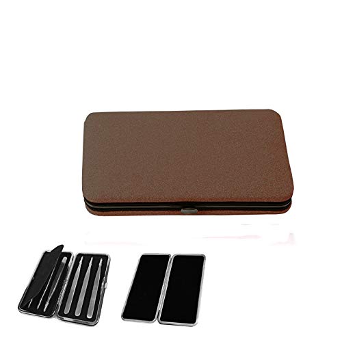 Glittery Magnetic Case for 6 Eyelash Tweezers Light Weight Hidden Magnetic Frame (Brown)