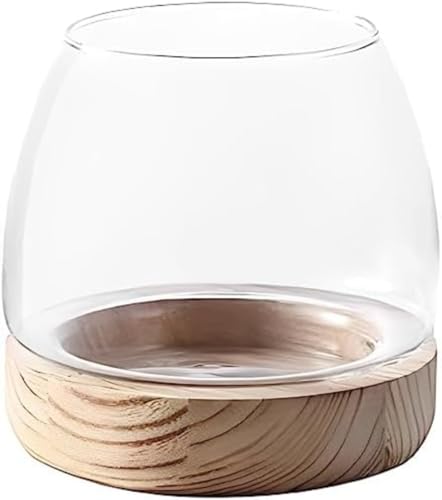 Bayosou 丸型金魚鉢 ガラス製 透明 メダカ鉢 オールインワン水槽 アクアリウムボウル テーブル用飼育 転倒防止 観葉植物 水耕栽培プランター 水培容器 おしゃれインテリア 花瓶 小さな水族館 家庭用 友人 贈り物 (11*19.5cm,とうめいしょ