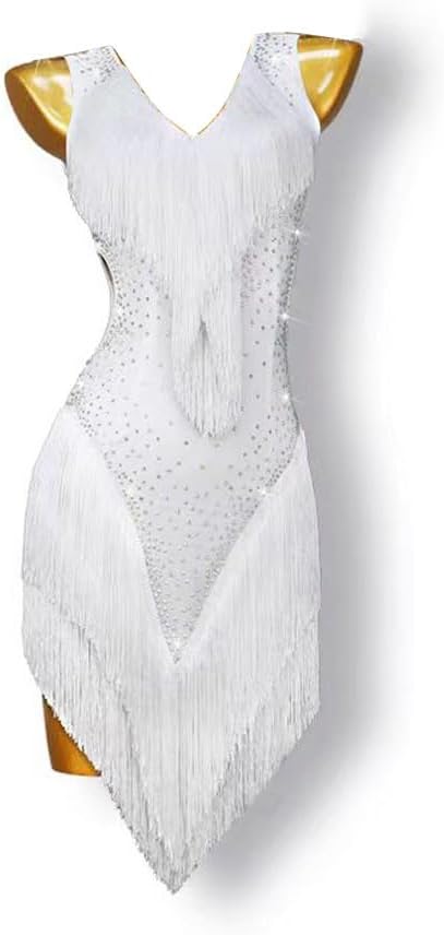 Women's Latin Dance Performance Dresses Modern Waltz Practice Skirt Fringe Salsa Tango Costume for Rumba