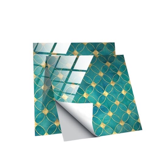 QAUUCP Azulejos Adhesivos 10 Pegatinas Autoadhesivas de PVC for Azulejos de Cocina, for Pared, de Cristal, Efecto Piedra Artificial, for salpicadero de baño.(TS251,7.9 Inch)