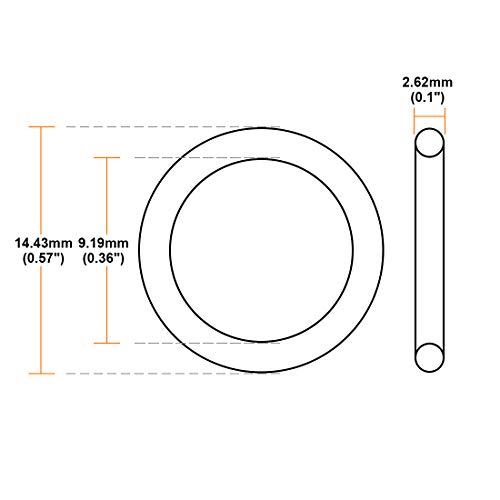 Juntas tóricas de nitrilo Uxcell de 2,62 mm de ancho para sellado de tuberías pack de 50 unidades 4