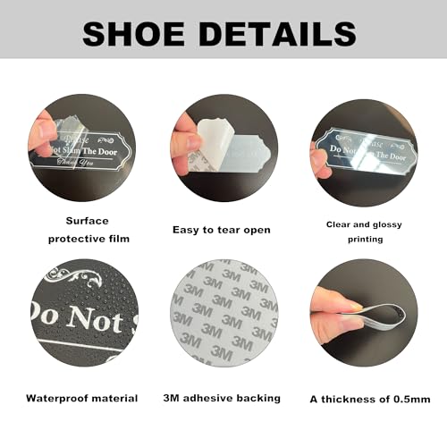 Image of 4 PCS Please Do Not Slam The Door Sign Stickers, Waterproof and UV Resistant Close Door Gently Sign for Van Car SUV Taxi Driver Window(Black Small)