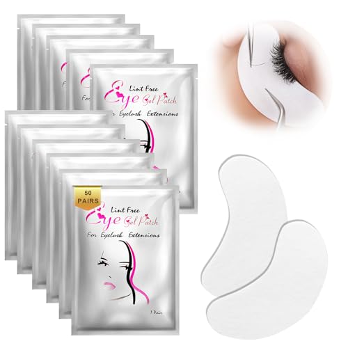 #Commissioniguadagnate<br>50 paia Pads per Estensioni Ciglia,Cerotti Gel per Estensioni,Patch per Trucco Ciglia,Gel Patch Ciglia,Eye Gel Patches,Per Eyelash Extension,Eyelash Colouring(Argentato)