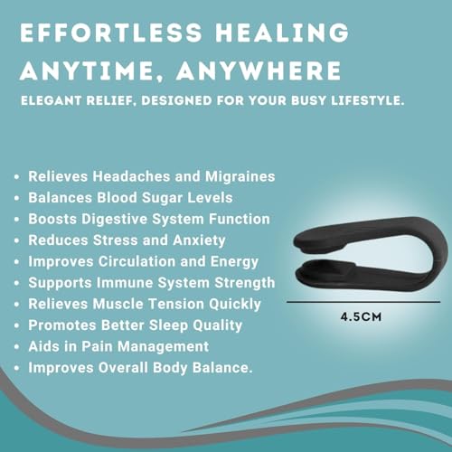 Image of HCN Acupressure Clip for Sugar Control, Diabetics | Headache Relief & Tension Relief | Wearable Hand Massager for Migraine, Arthritis | LI4 Acupressure Point Clip | (2 Clip) (Pack of 2)