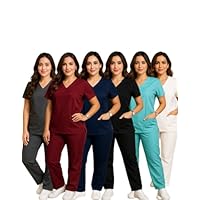Conjunto Pijama Residente Uniforme Scrub Feminino (BR, Alfa, G, Regular, Regular, AZUL-MARINHO)
