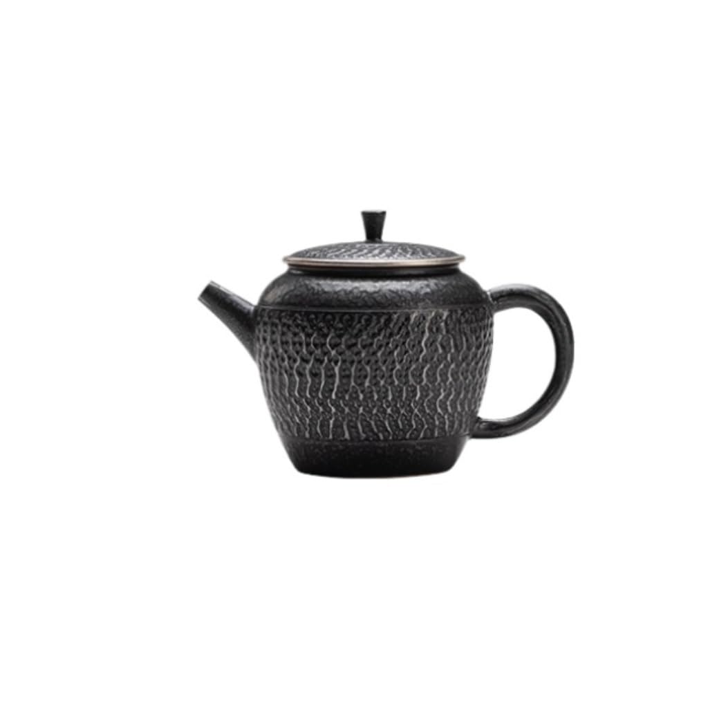 Teekanne aus Steingut, handgefertigte Teekanne, Teekanne für Zuhause oder Büro, Schwarze Kaffeekanne, geeignet für Reisen, Zuhause und Outdoor-Aktivitäten