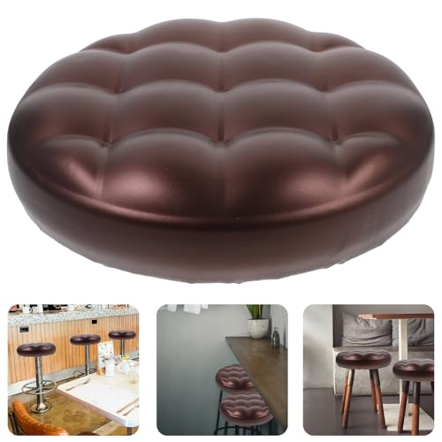 Coussin de tabouret de bar rond PU 8x8 cm assise de remplacement imperméable Veemoon