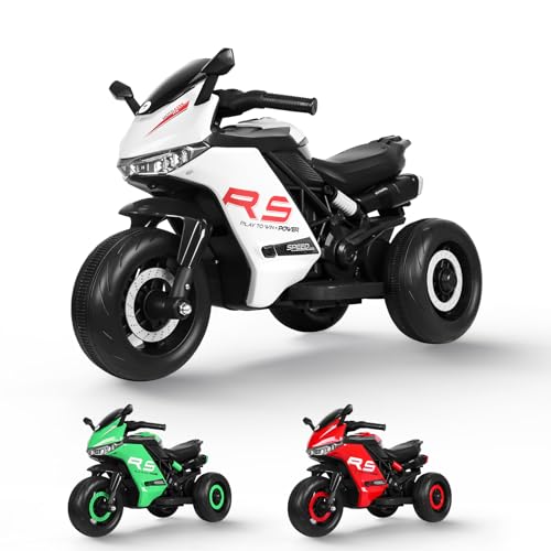 Listado y reviews de Moto corre pasillos - solo los mejores. 36 HONEYWHALE Moto Electrica Infantil Niño, Triciclo con Modo de Retroceso, Carro Electrico Niño Montable con Luz Led y Musica, Autonomía de 60 Minutos, Velocidad Máxima 4KM/H