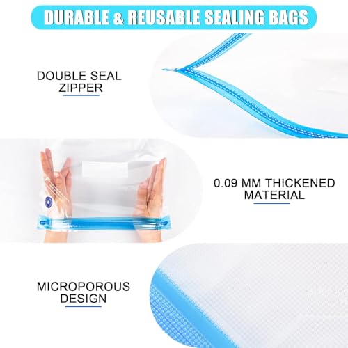 Image of AMOLEN 3D Printer Filament 66PCS Storage Bags Vacuum Kit, Filament Bags Storage Spool Sealing 30 Bags with Two Sizes, Dust Proof Humidity Resistant for Keeping Filament Dry