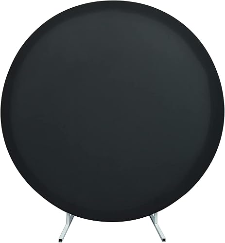 ChloropLastid Cubierta de fondo redonda, telón de fondo circular negro puro (sin soporte), 7.5 pies (90.6 in), borde sin costuras, elástico,