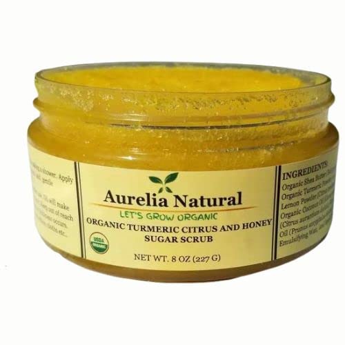 Organic Turmeric Sugar Scrub - 8 OZ | Citrus Honey