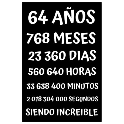 64 AÑOS SIENDO INCREIBLE: REGALO PARA HOMBRE Y MUJER DE 64 AÑOS DE CUMPLEAÑOS ORIGINAL Y DIVERTIDO , CUADERNO DE APUNTES O AGENDA, DIARIO, LEBRETA DE NOTAS ....