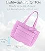 CTWWFS Puffer Tote Bag for Women, Quilted Bow Tote Bag with Cup Holder & 15.6 In Laptop Compartment for Work, Travel, Gym, College (Purple) #5