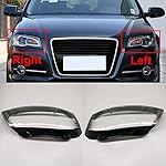 HZTWFC A Pair Car Front Headlight Headlamp Lens Cover Car Headlight Dust Cover Lens For Audi A3 8P 2008 2009 2010 2011 2012 8P0941003 8P0941004
