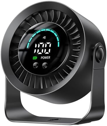 DIGIX Rechargeable USB Desk Fan for Bedroom, 100 Speeds, 360° Rot...