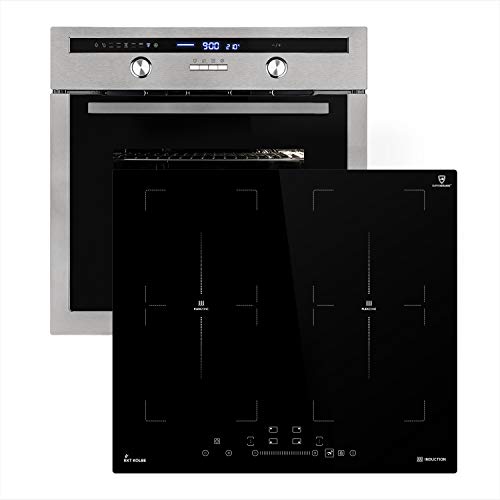Autarkes Herdset: 60cm Einbaubackofen EB8013ED + 59cm Induktionskochfeld IND5904FZ / Drehspieß/Kerntemperaturfühler…