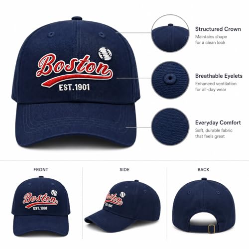 Image of Classic Vintage Embroidered Fashionable Baseball Cap for Men Women Teenager Cap City Hat Adjustable with Gift Box