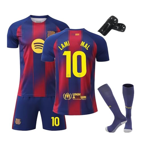 Viilich Juego de camiseta de fútbol nº 10 para niños, camiseta de entrenamiento de fútbol, camiseta de fútbol local/visitante para aficionados, camiseta de fútbol transpirable de secado rápido con