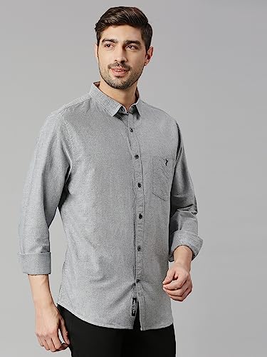 Image of Thomas Scott Men Premium Slim Fit Solid Cotton Twill Full Sleeve Shirt