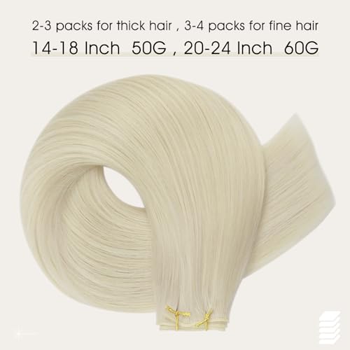 Image of Full Shine Genius Weft Sew In Hair Extensions Human Hair 20 Inch 60g