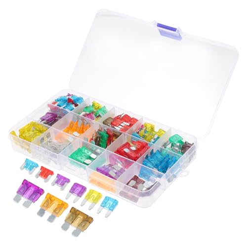 Kit de fusibles Zerodeko 180 pcs para automóvil, RV y camión con fusibles mini estándar micro, extractor y caja de almacenamiento miniatura 1