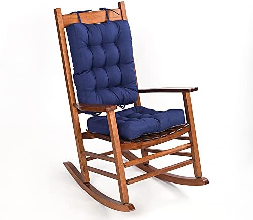 Trendcode Rocking Chair Cushion Non-Slip Glider Rocker Replacement Cushions Set with 6 Ties XL (Blue)