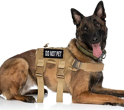 GYGYL Service Dog Patches, Ask to Pet Do Not Pet Patch, Tactical Pet in Training, Embroidered Fastener Hook and Loop Patch for Dog Vest Harnesses Collars-12Pcs
