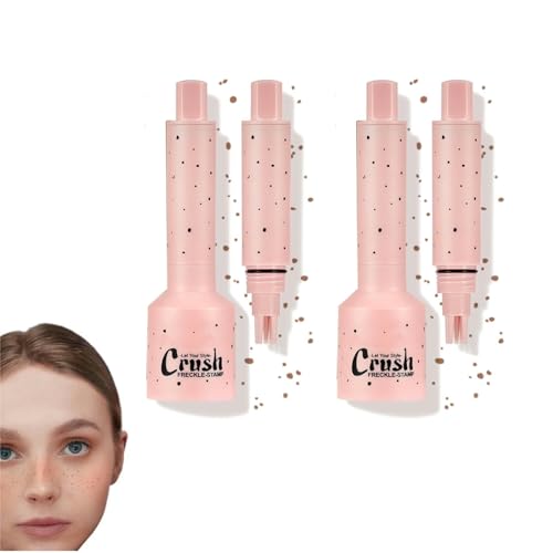 Faux Freckle Stamp Pen, Go with the Faux Freckle Stamp, Waterproof Freckle Makeup for Face, Long-Lasting Quick-Drying Realistic Freckle Stamp, Create a Natural Look,Easy To Use (Light*2PCS)