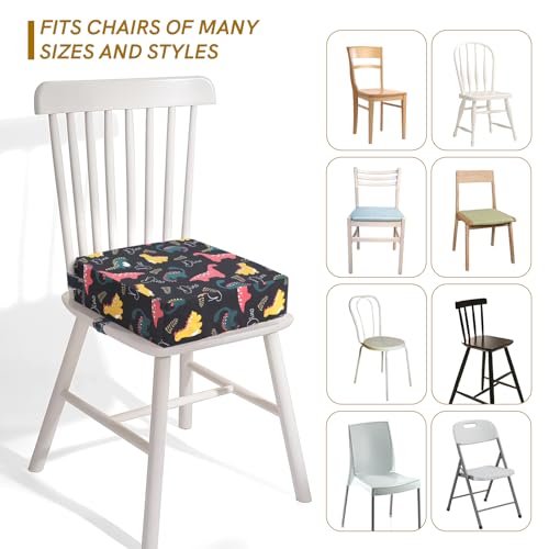 Image of Booster Seat for Kitchen Chair - Strong Support Toddler Booster Seat for Dining Table, Portable Booster Chair with Adjustable Elasticity Straps for Toddlers Eating Travel Home