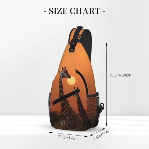 Bolso tipo bandolera con estampado de jirafa al atardecer miniatura 3