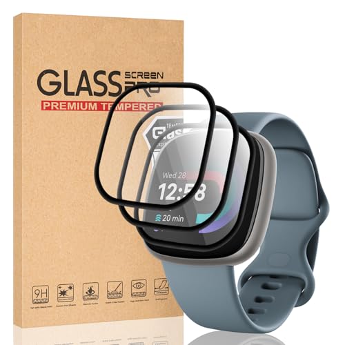 Liuyuxi [3 Pack Compatible With Fitbit Versa 4 / Fitbit Sense 2 Smartwatch Screen Protector Flexible PMMA Film Full Coverage Anti-Scratch Bubble-Free.