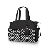 [ChefBus] おむつバッグ トートバッグ、大容量 多機能 防水 旅行マザーズバッグ メッセンジャーバッグ おしゃぶりホルダー付き 『高見えママバッグ 軽くて大容量』 トートバッグ マザーズバッグ 撥水 カジュアル 旅行 出産祝 (ブラック)