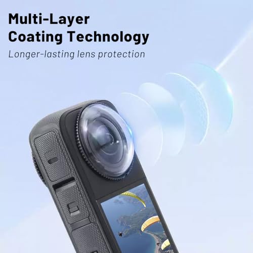 Protectores de lente premium X4 para cámara Insta360 X4, vidrio templado de alta transparencia con recubrimiento óptico resistente a rayones, montaje con perilla miniatura 6