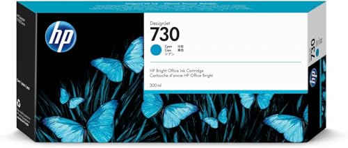 HP 730 P2V68A, Cartuccia Originale HP da 300 Pagine, Compatibile con Stampanti HP DesignJet Serie T1700, Ciano