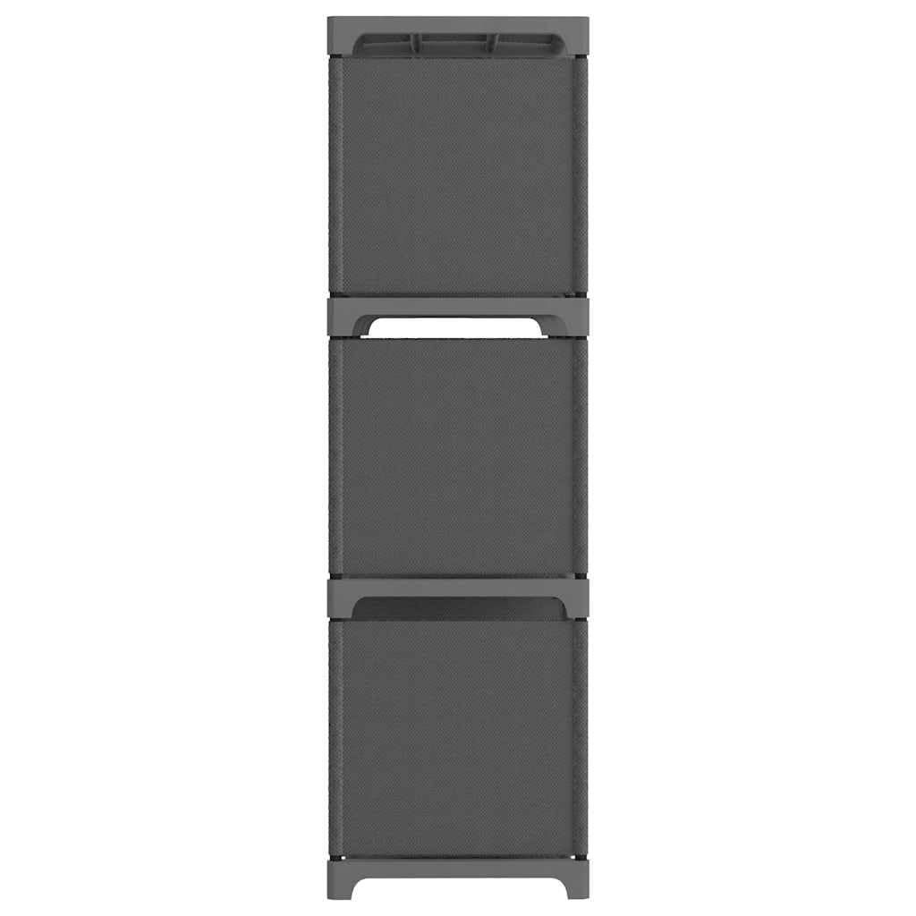 Würfelregal 9 Fächer Standregal Grau Stoff Stahl 103x30x107,5cm