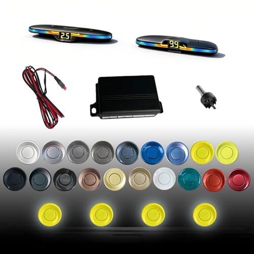 Image of Parking Sensor kit New Feature Rear with Selectable Distance in Feet, Bidirectional Display Options, and Customizable Numeric Orientation And there are 20 color probes to choose from(Yellow)