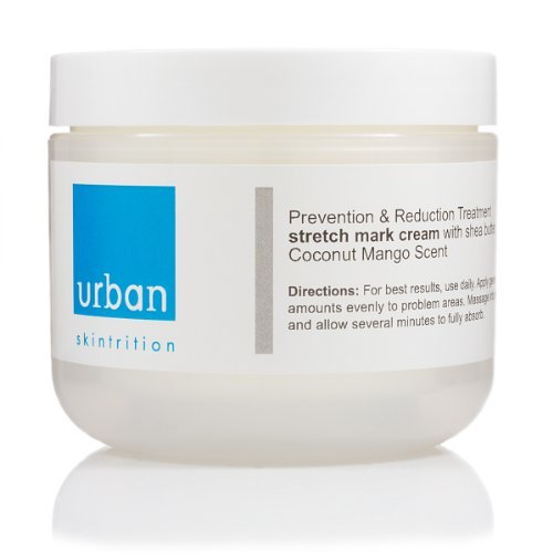 Urban Skintrition Prevention-Aid to fight Stretch Marks- 4 oz. /118 ml with Enhanced Shea Butter + Natural Botanical Extracts + Vitamins + Collagen Repairing Peptides (Paraben-free)- Coconut Mango Scented