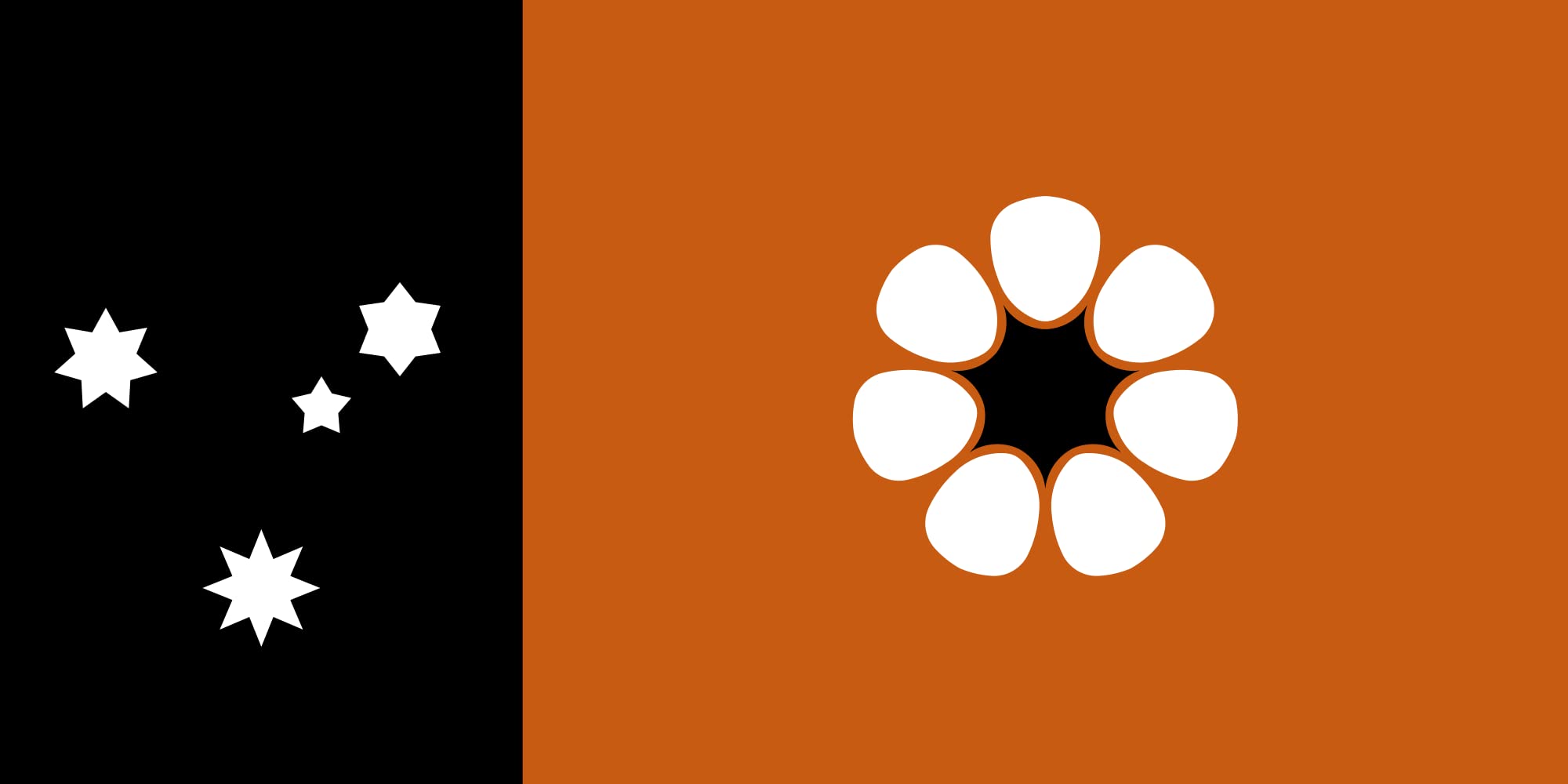 Drapeau paysage Territoire du Nord pour cérémonie officielle