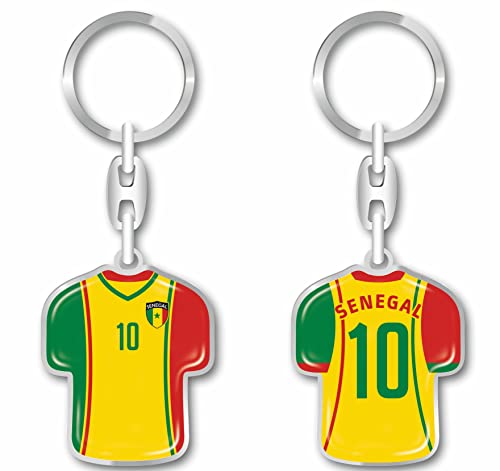 daged Senegal - Llavero (revestimiento de resina, efecto 3D y pegatina práctica), multicolor, 90 mm