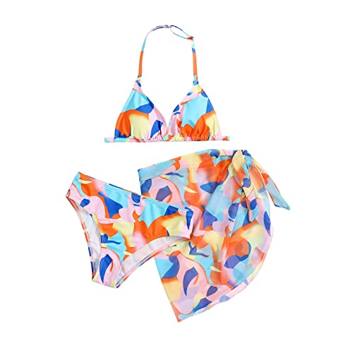 Maillot de bain fille 3 pièces anti-UV avec short et chapeau de soleil