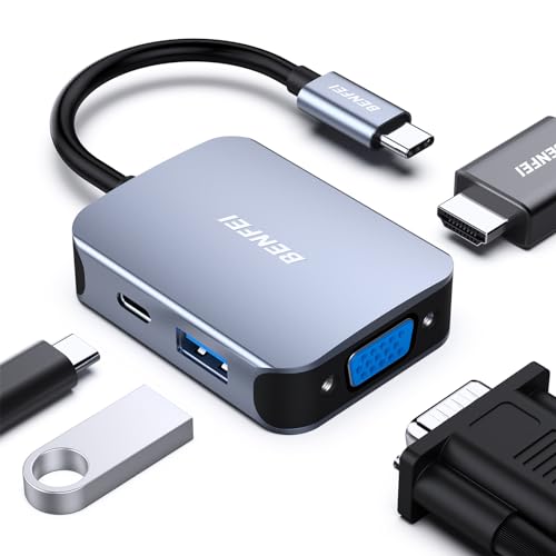 Ya en manzanajugosa.com: BENFEI Hub USB C 4 en 1, Adaptador USB C a HDMI VGA, USB C a USB 3.0,Compatible con Thunderbolt 3/4,MacBook Pro/Air, iPhone 15 Plus Pro Max, Samsung Galaxy S23/22, Surface Book 2, DELL XPS 13/15 -Gris