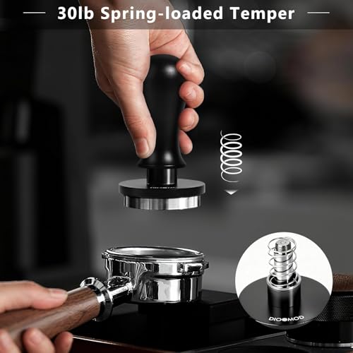 Image of 58mm Espresso Tamper, Spring Loaded Coffee Tamper | 30Lbs Constant Pressure, Stainless Steel Flat Base, For 58mm Espresso Portafilter Basket, Barista Accessories