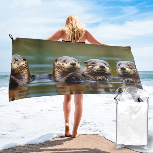 Toalla de playa portátil de nutrias, el regalo perfecto para natación 2