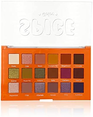 Ccolor Cosmetics - Spice, 18-Color Eyeshadow Palette Makeup, Highly Pigmented Eye Shadow Makeup, Eyeshadow Palette Matte and Metallic, Easy-to-Blend Eye Makeup Kit, Warm and Cool-Toned Neutrals