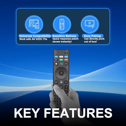 Image of Replacement Remote Control for VIZIO All LED LCD HD 4K UHD HDR Smartcast 3D Smart TVs XRT140 Universal TV Remote XRT136 Replace for Vizio-Smart-TV-Remote for Vizio TV(D /E /M /P /PX /V /OLED-Series)
