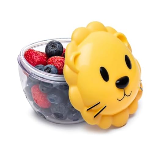 melii Animal Snack Containers with lids - Food Storage for Toddlers and Kids - Lion