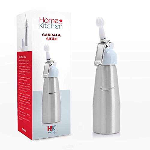 Garrafa Sifão Para Chantilly 500ml Home & Kitchen (Prata)